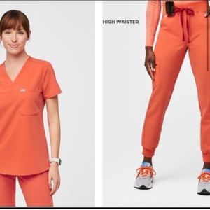 Figs sunset orange set NWOT